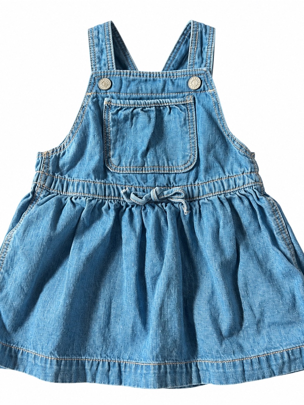 Gap Denim 12-18M Girls Overall Jumper Dress Blue Jean Pinafore